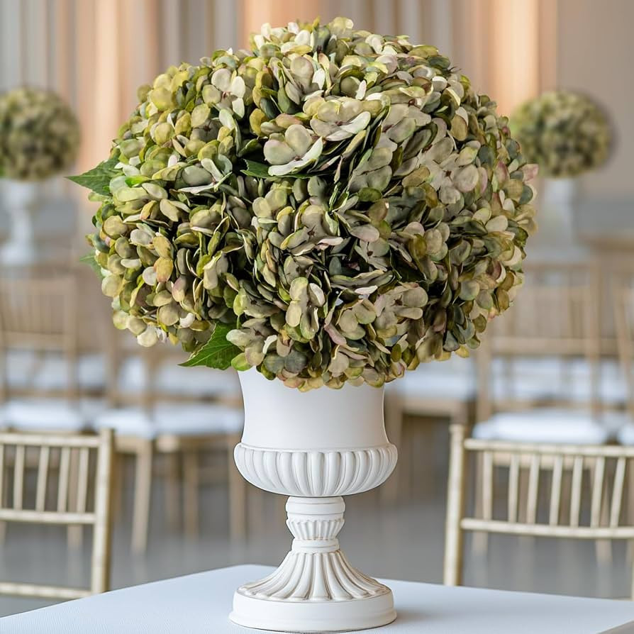 Bailikang 10 Pcs Faux Silk Hydrangea with Stems - Fall Hydrangeas Artificial Flowers Silk Flower ... | Amazon (US)