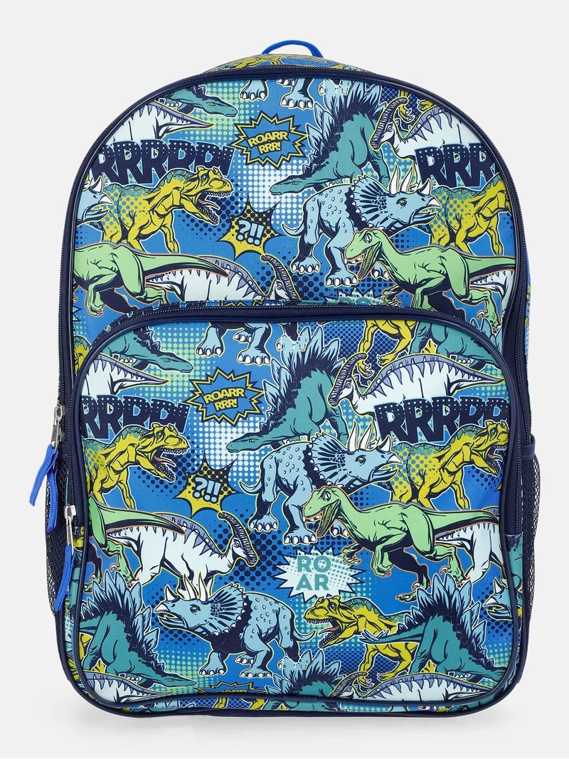 Wonder Nation Kids' 17" Pop Art Dino Backpack, Indigo | Walmart (US)