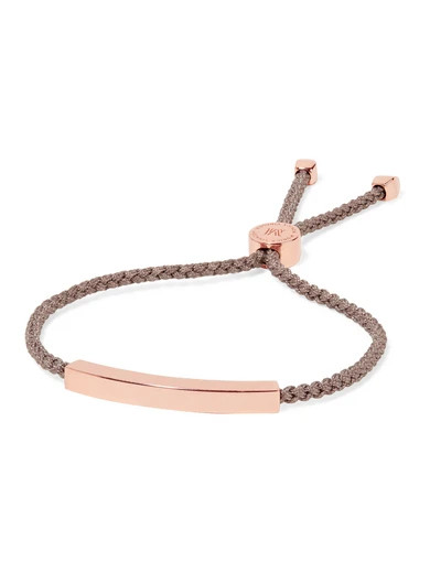 Linear rose gold vermeil and woven bracelet | NET-A-PORTER (UK & EU)