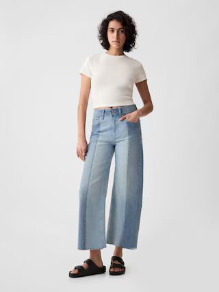 High Rise Stride Wide-Leg Ankle Jeans | Gap (CA)