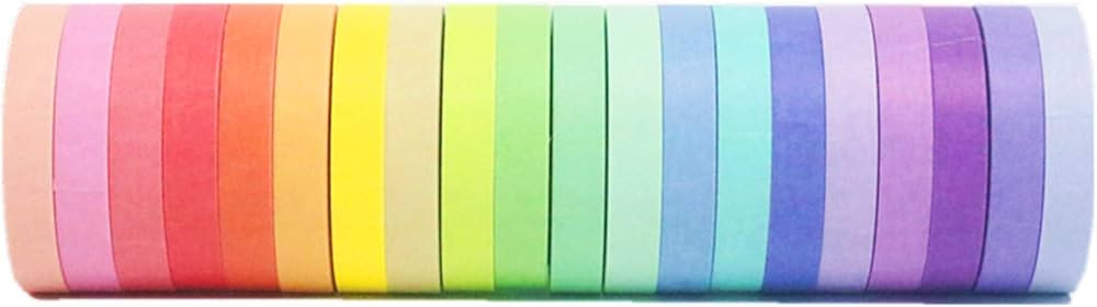 VIVIQUEN 20 Rolls Washi Tape Set Colored Masking Tape Pack Decorative Thin Tapes Children and Gif... | Amazon (US)