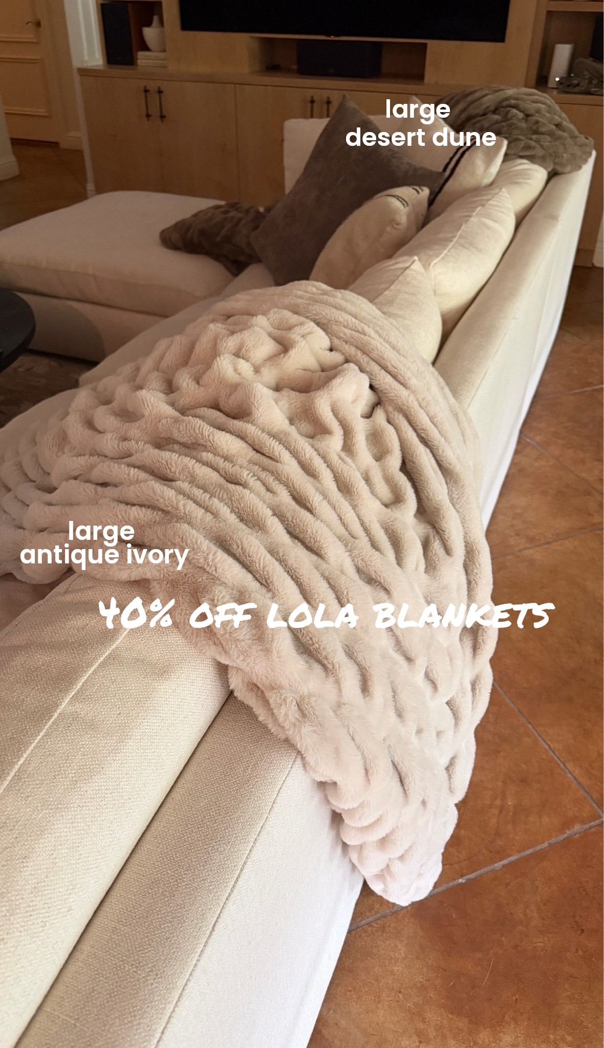Pricy yes but insanely good! Like truly! 
And 50% helps
My fave colors are back in stock
Makes the most amazing gift!!!

Use code SUMMER40
I get size large 
Lola blankets

#LTKHome #LTKOver40 #LTKdayinmylife