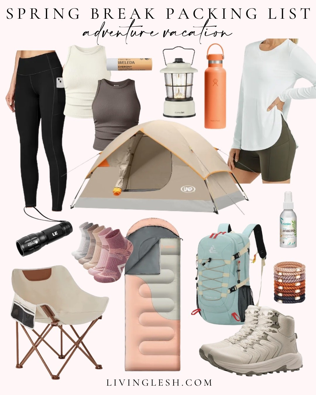 Spring break trip | spring break vacation | hiking trip | camping trip | hiking must haves | camping must haves | adventure vacation | hiking boots | activewear | tent | lantern | hiking backpackk

#LTKfitnessgoals #LTKTravel #LTKActive