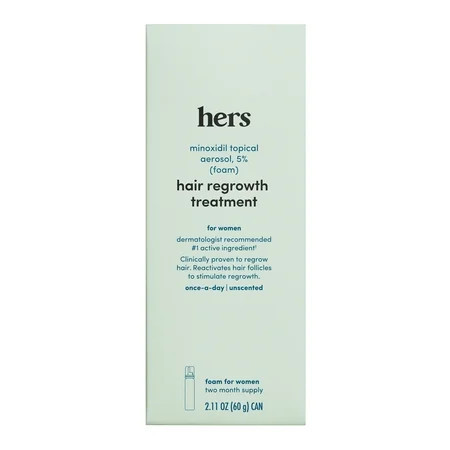 Hers Minoxidil 5% Topical Foam, Hair Regrowth Treatment for Women, 2.11 fl oz | Walmart (US)