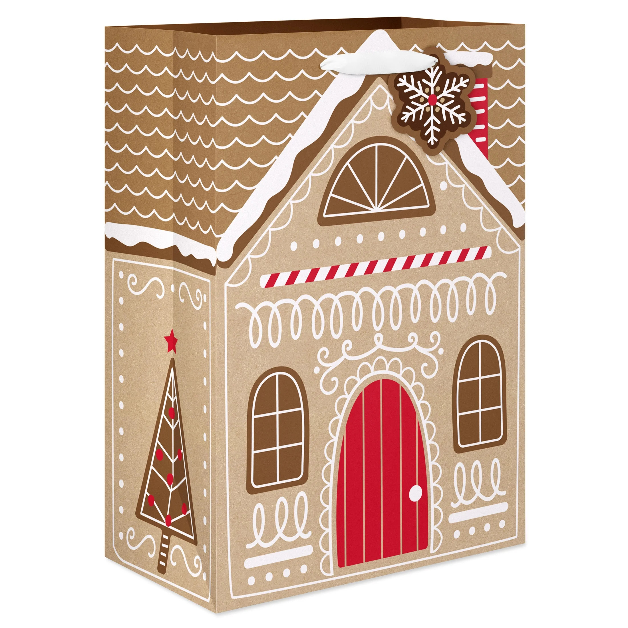 American Greetings 10 in. Christmas Medium Multicolor Gift Bag, Gingerbread House (1-Count) | Walmart (US)