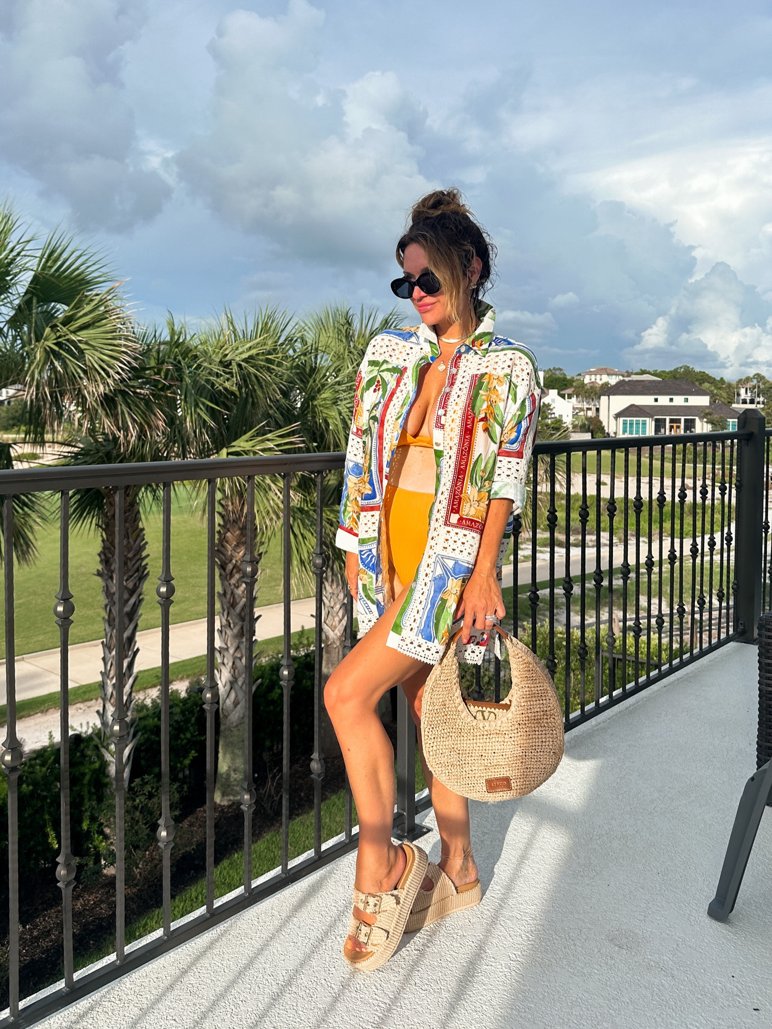 Beach outfit in 30A; wearing small in Farm Rio cover up which can also be styled as a top. Runs slightly oversized. Staud Raffia big is size small and I’ve linked the large too!

#LTKtravel #LTKSeasonal #LTKswim