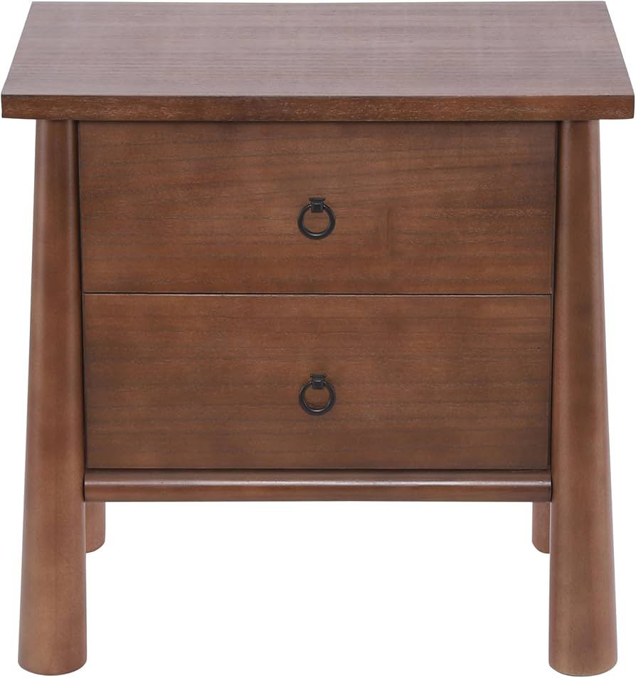 Christopher Knight Home Logan Mid Century Modern Nightstand with Drawers, Wooden Small Night Stan... | Amazon (US)