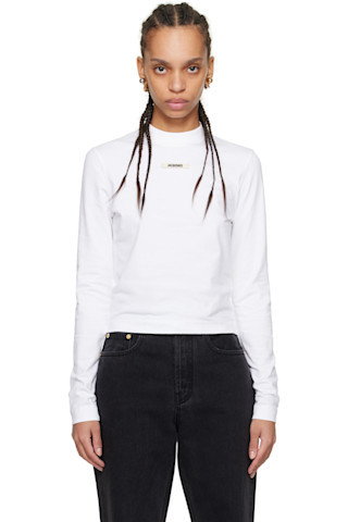 JACQUEMUS - White 'The Gros Grain long-sleeve' T-shirt | SSENSE