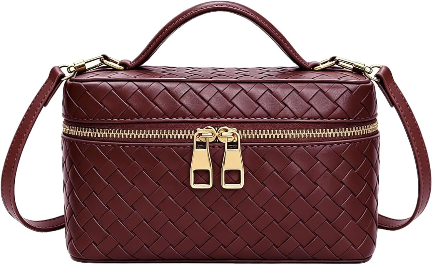 Women's Square Box Crossbody Purse Mini Woven L19 Satchel Bag | Amazon (US)