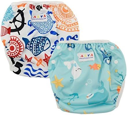ALVABABY Swim Diapers 2pcs Reuseable for Boys and Girls 0-2 Years DYK05-06 | Amazon (US)