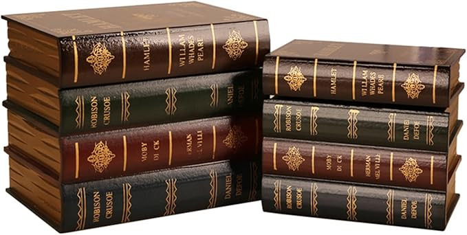 Decorative Vintage Book Box Wooden Antique Storage Box, 2 Pack Invisible Faux Books Fake Book Dec... | Amazon (US)