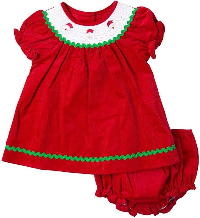 Good Lad Newborn/Infant Girls Red Corduroy Dress with Smocked Collar and Matching Corduroy Panty | Amazon (US)