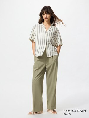 WOMEN'S PLEATED WIDE PANTS (SINGLE TUCK) | UNIQLO AU | Uniqlo Australia