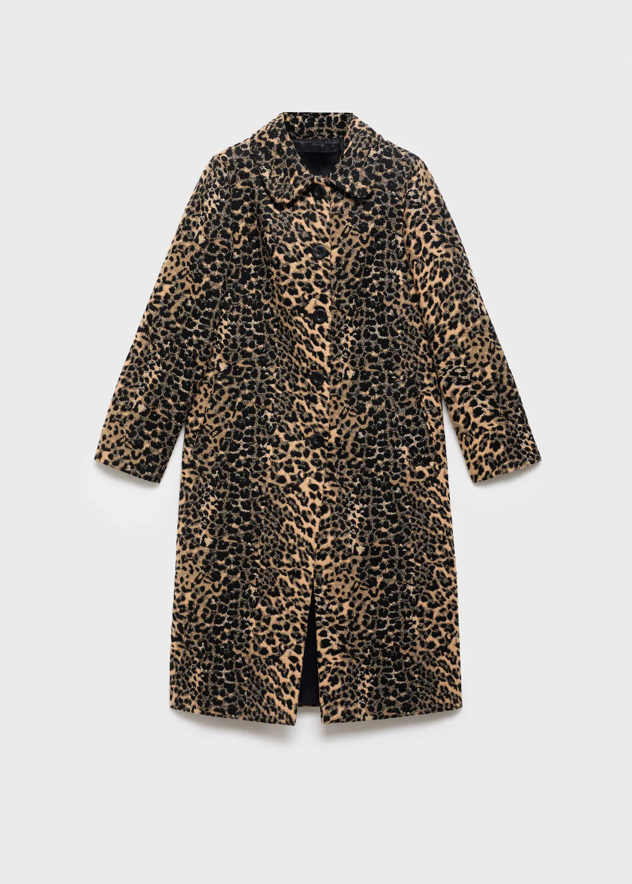 Leopard-print long coat - Women | MANGO United Kingdom | MANGO (UK)