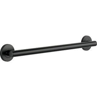 Contemporary 24 in. x 1-1/4 in. Concealed Screw ADA Compliant Bathroom Shower Grab Bar in Matte Black | The Home Depot