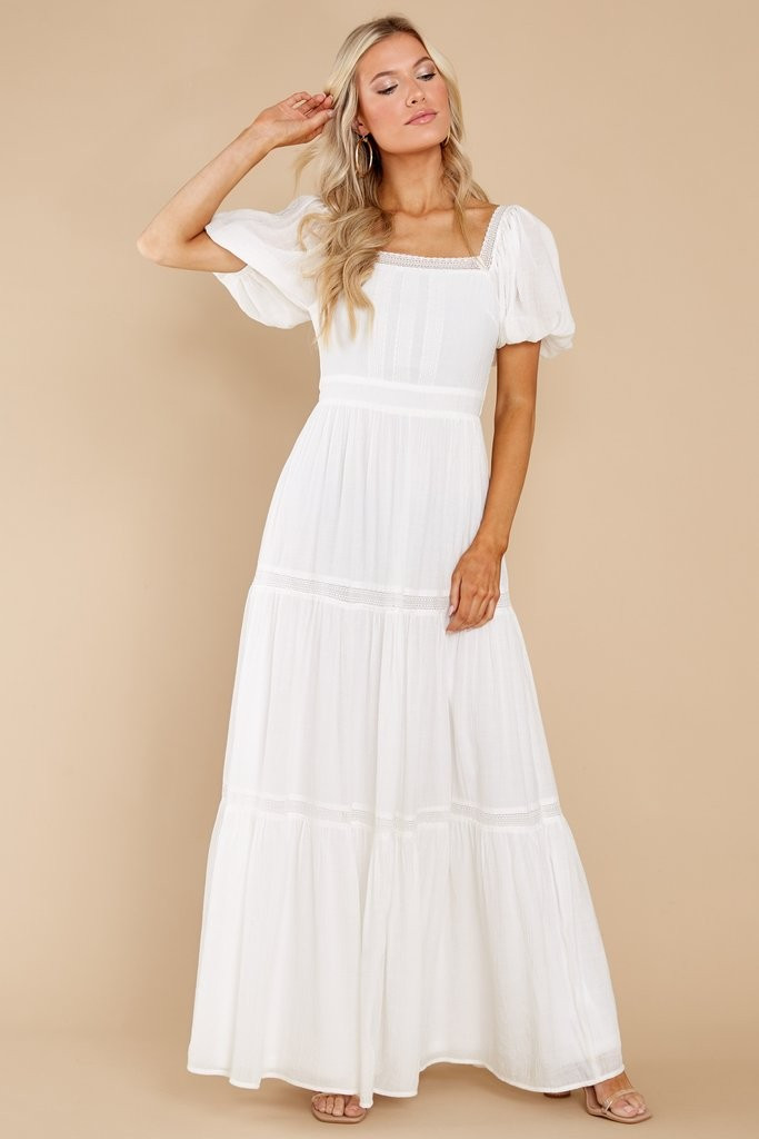 Recognize Love White Maxi Dress | Red Dress 
