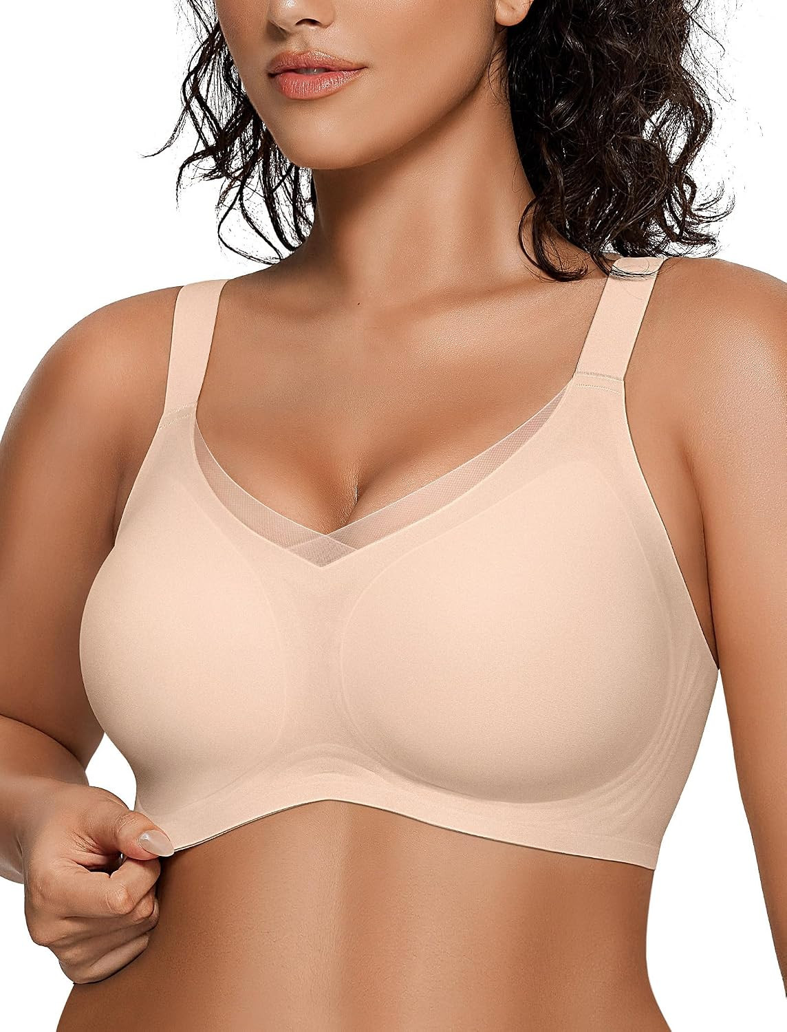 OEAK Women Wireless Jelly Bra Supportive Full Coverage Plus Bras | Amazon (US)