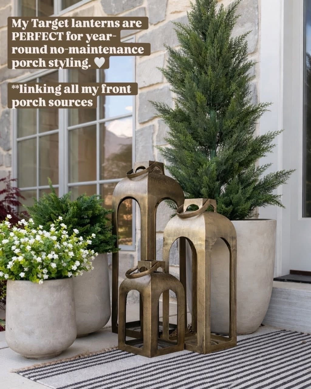 My Target lanterns are PERFECT for year-round no-maintenance porch styling.🤍

Home decor, home decor finds, interior styling, interior design inspiration, home styling ideas, neutral home decor, timeless home decor, classic home decor, transitional home decor, traditional home decor, designer inspired home decor, affordable home decor, luxury home decor look for less, curated home decor, collected home decor, budget friendly home decor, high end home decor for less, home decor recommendations, home decor roundup, interior styling, interior styling ideas, interior design inspiration, home styling tips, neutral interior design, modern traditional interiors, transitional interior design, classic interior design, timeless interiors, curated interiors, collected home style, warm neutral interiors

#HomeDecor #InteriorStyling #NeutralInteriors #ModernTraditional #TimelessDesign #HomeInspo #LayeredHome #LivingRoomInspo #InteriorDesignIdeas #DesignInspiration #CozySpaces #InteriorDetails #homestylinginspo #homerefresh #InteriorDetails #homestylinginspo

#LTKSeasonal #LTKHome #LTKdayinmylife