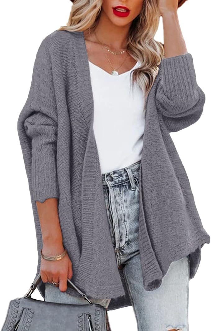 Amarmia Womens Kimono Batwing Long Sleeve Knit Cardigan Sweaters Open Front Oversized Chunky Swea... | Amazon (US)