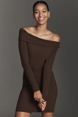 Reformation Elio Off-Shoulder Knit Mini Dress | Anthropologie (US)