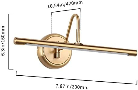 Modern Picture Lights 16.54'' Inch Brass for Painting Display Wall, Metal Artwork LED Wall Lamp,9W(4 | Amazon (US)