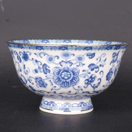 Chinese Qing qianlong Blue and White Porcelain Gild Edged Lotus Design Big Bowl   | eBay | eBay US