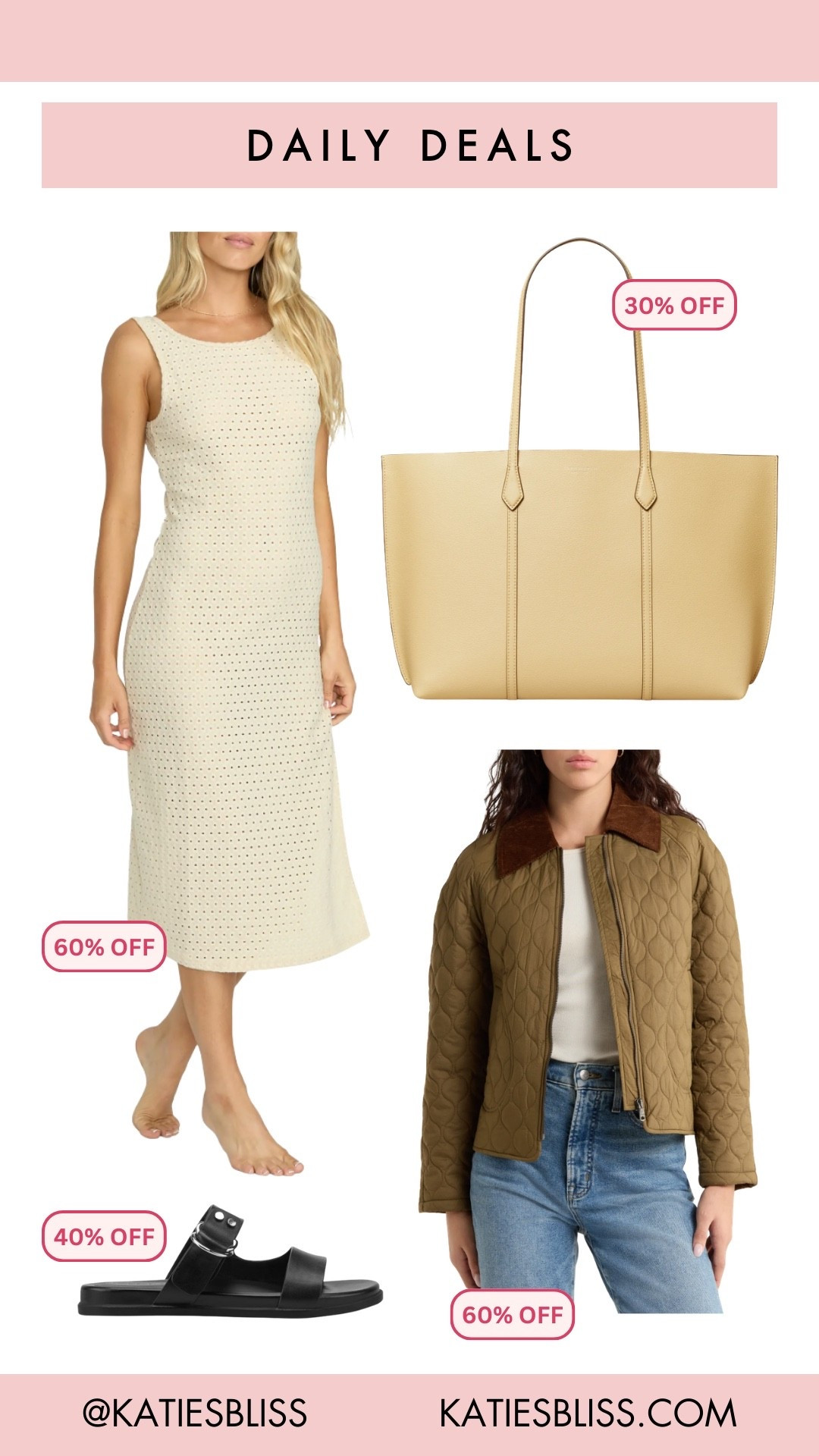 Daily deals ✨

Nordstrom. Deal. Sale. Markdown. Tory Burch. Tote bag. Barn jacket. Cover up. Sandal. 



#LTKSpringSale #LTKspring #LTKSaleAlert