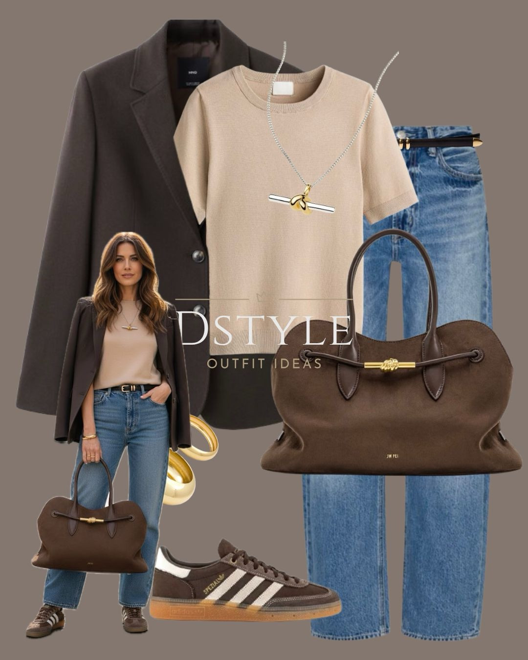 Effortless City Style ✨ Nothing beats a blazer and jeans combo. Loving these rich espresso tones for a timeless, quiet luxury feel.

Chocolate brown blazer, JW PEI bag, Adidas Spezial brown, barrel leg jeans, neutral outfit ideas, quiet luxury, capsule wardrobe, casual chic. 

 

#LTKootd #LTKWorkwear
