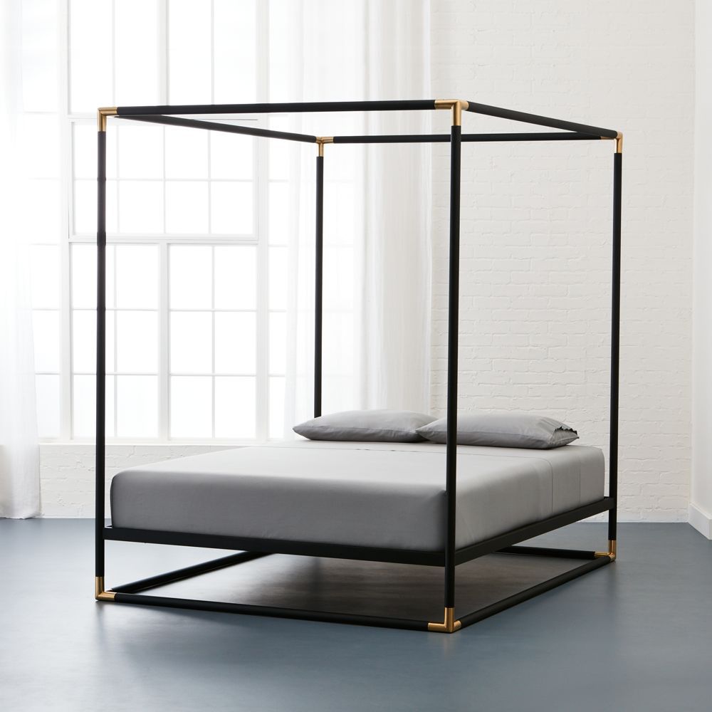 frame canopy queen bed | CB2