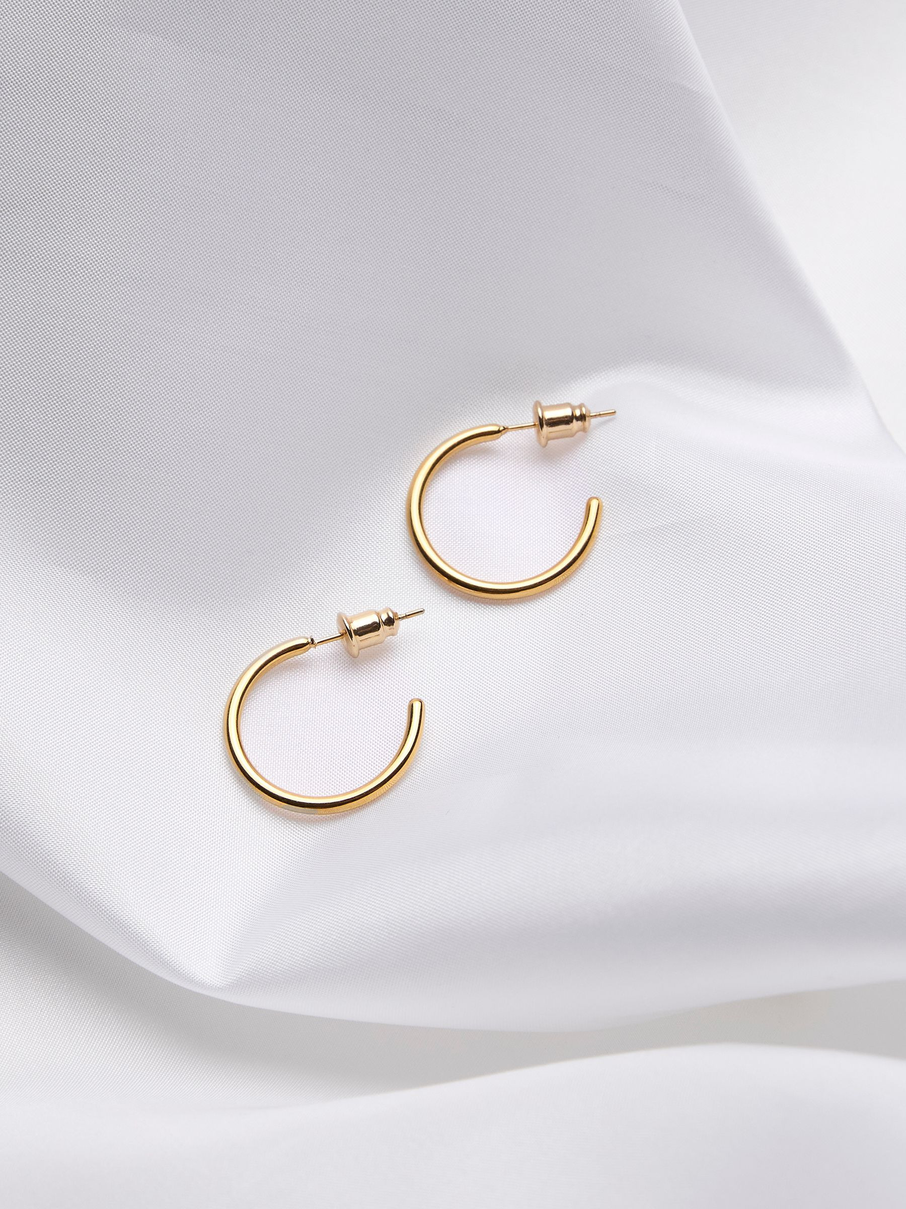 Gold Tone Waterproof Hoop Earrings | FatFace | Fat Face