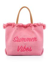 'Summer Vibes' Raw Edge Tote Bag (2 Colors) | Goodnight Macaroon