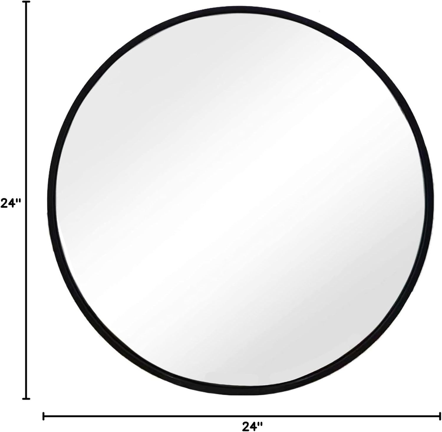 Black Round Mirror, Round Mirror 24 inch, Black Circle Mirrors Metal Frame, Wall Mounted Mirrors ... | Amazon (US)