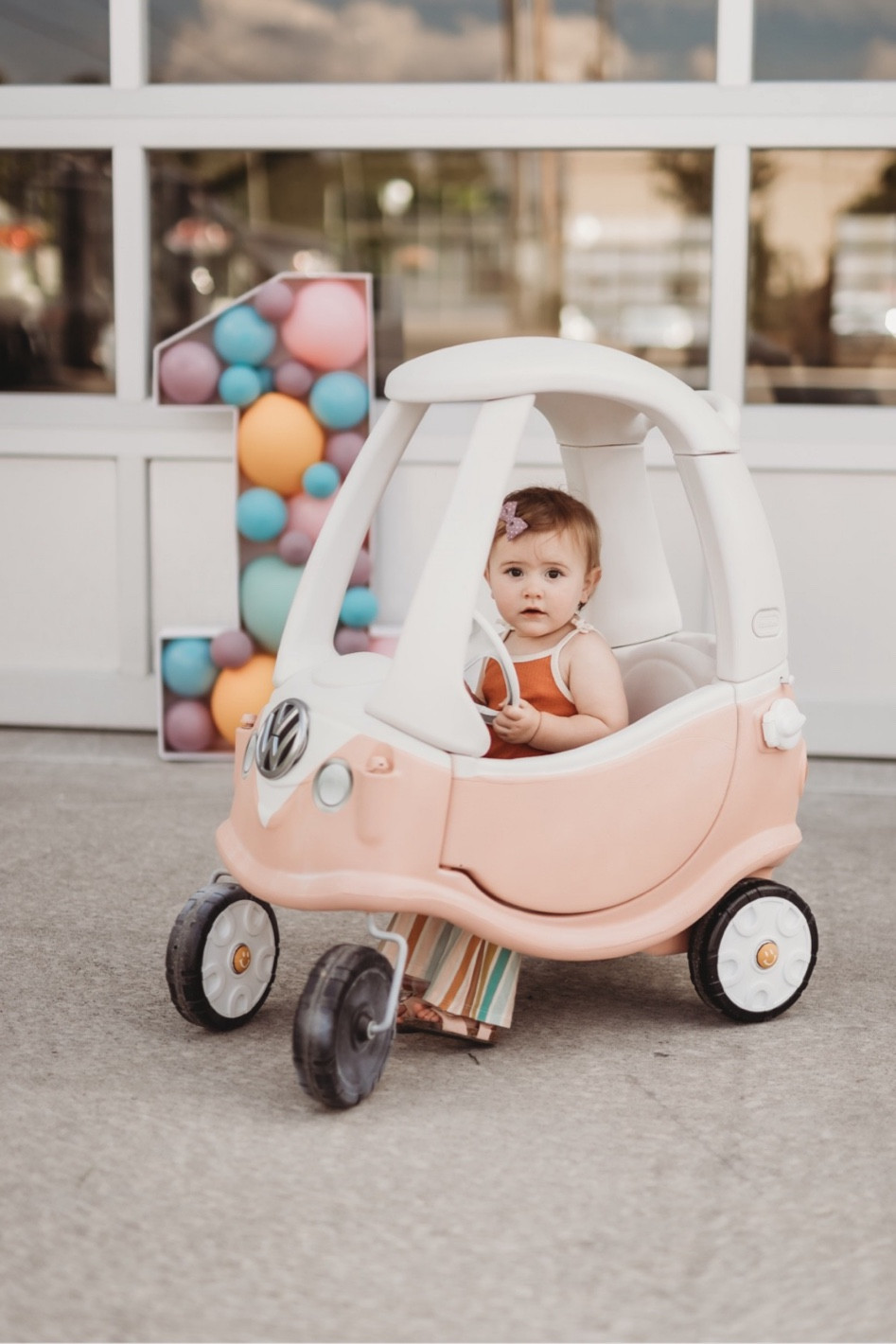 Cozy Coupe makeover! Everything you need for a VW van - pink and white! First birthday gift ideas and photoshoot 🤍 

#LTKbaby #LTKkids #LTKfamily