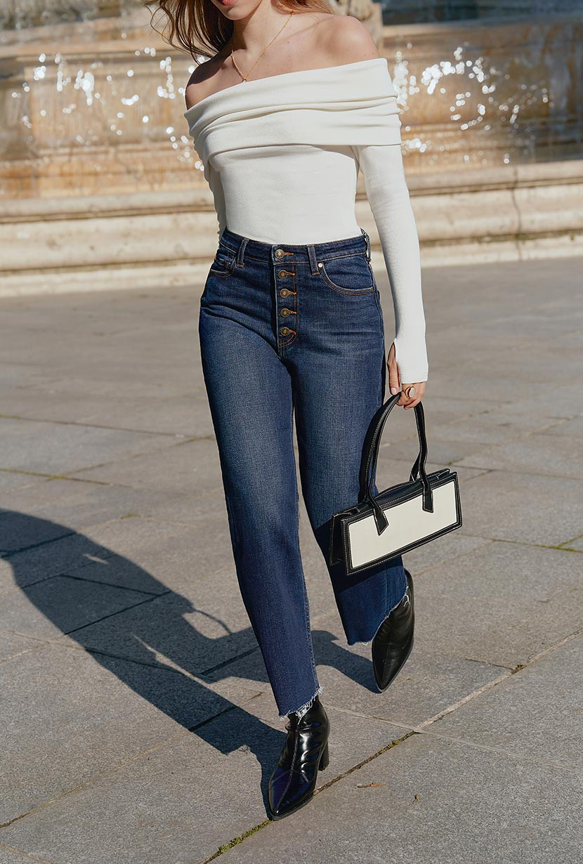 Theo High Rise Straight Jeans | Petite Studio NYC