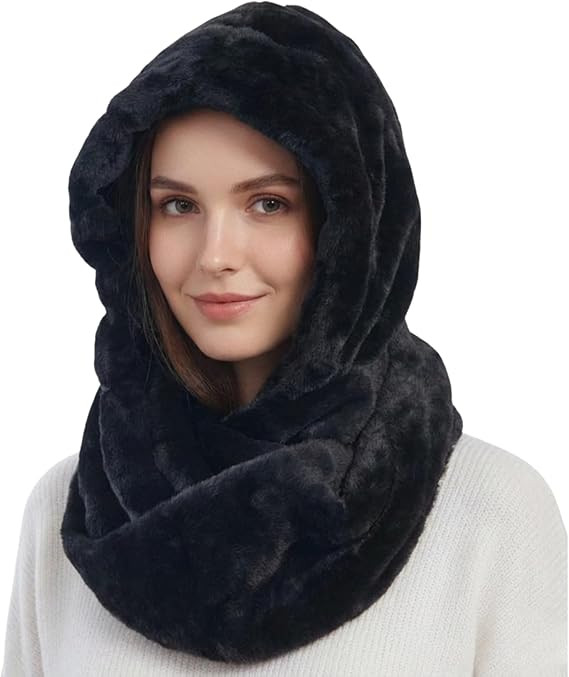 Fashion 21 Women's Soft Faux Fur Infinity Scarf & Infinity Hood Scarf Head Scarf Wrap | Amazon (US)
