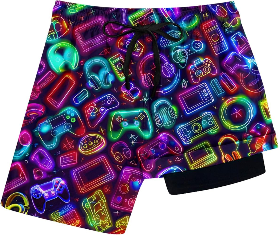 Idgreatim 5-16T Boys Swim Trunks with Compression Liner Summer Beach Quick Dry Swimsuit Bathing S... | Amazon (US)