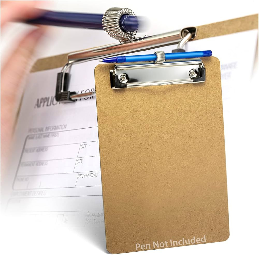 Officemate Wood Clipboard, Memo Size, Low Profile Clip with Pen Holder (83113) | Amazon (US)