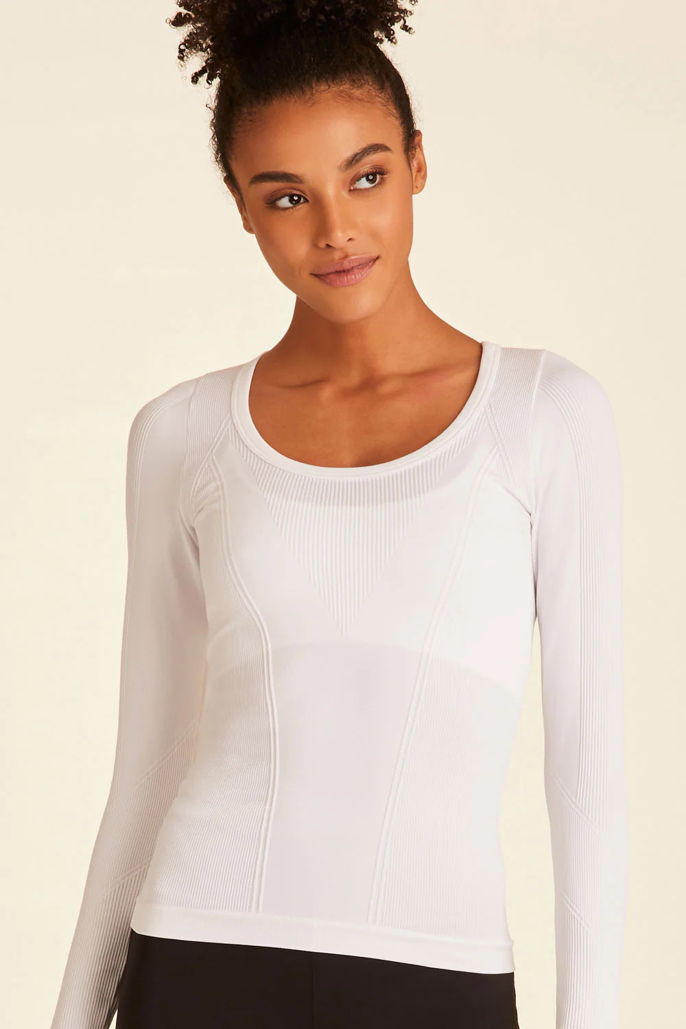 Barre Seamless Long Sleeve - White Long Sleeve Athletic Shirt | Alala | Alala