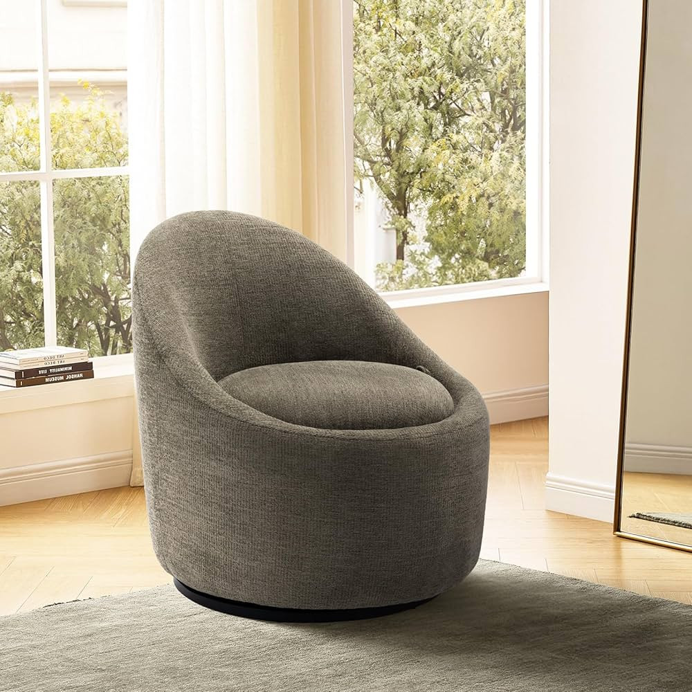 Swivel Accent Chair Barrel Chair, 360° Swivel Chair with Hidden Storage, Modern Small Round Swiv... | Amazon (US)