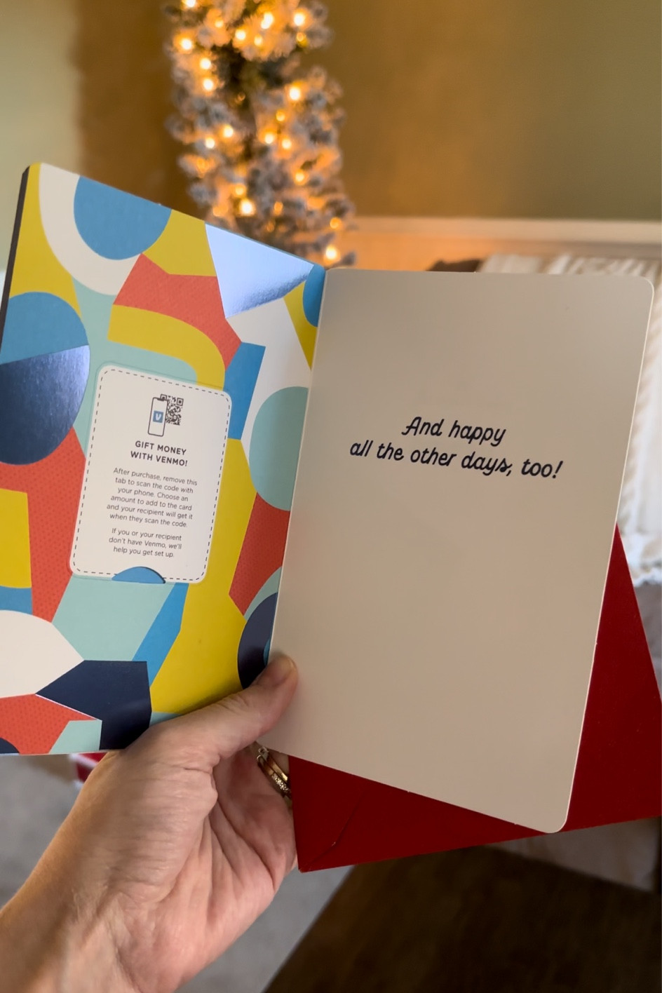 A card that allows you to add Venmo money! Your recipient scans the QR code inside, and the money you’ve added goes right to their account!  💵 