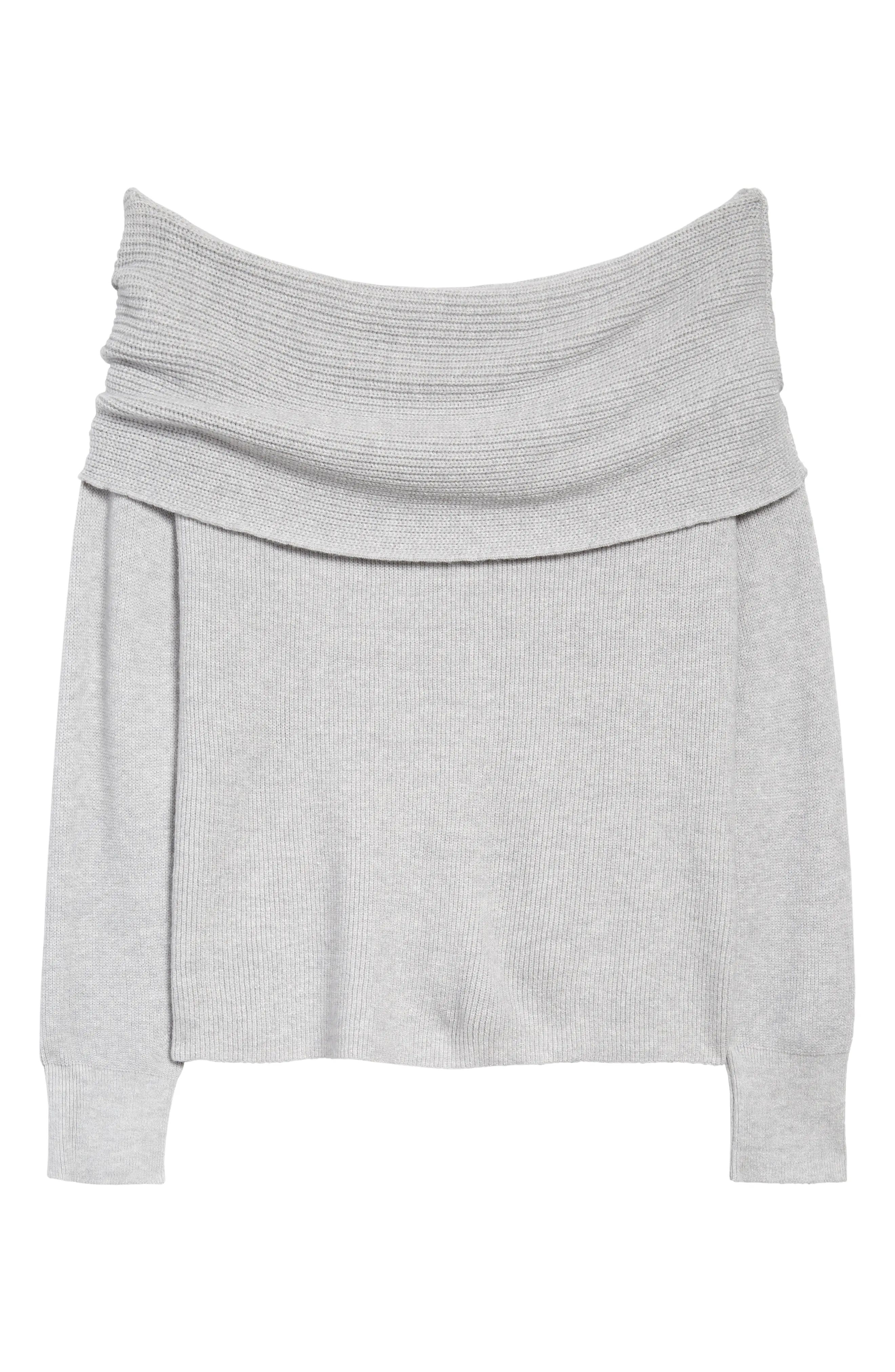 Women's Leith Off The Shoulder Sweater, Size X-Large - Grey | Nordstrom