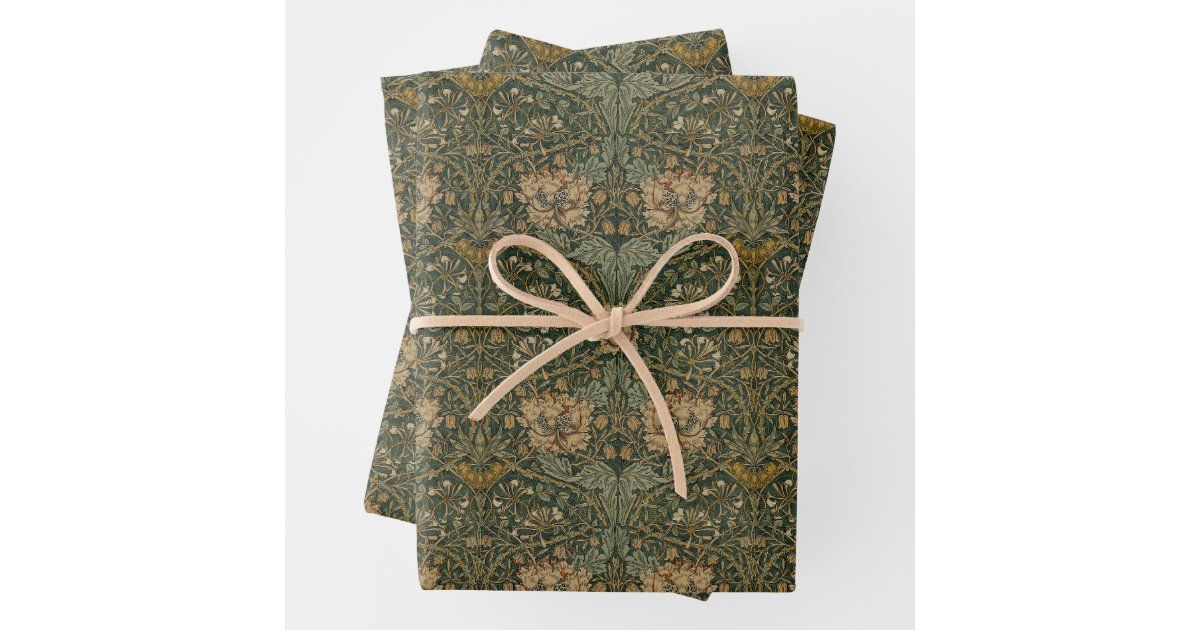William Morris: Green Honeysuckle Wrapping Paper | Zazzle