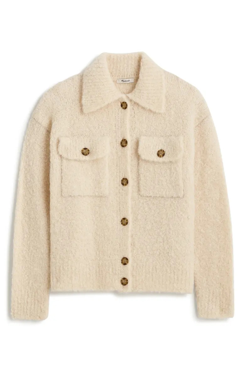 Madewell Bouclé Knit Wool & Alpaca Sweater Jacket | Nordstrom | Nordstrom