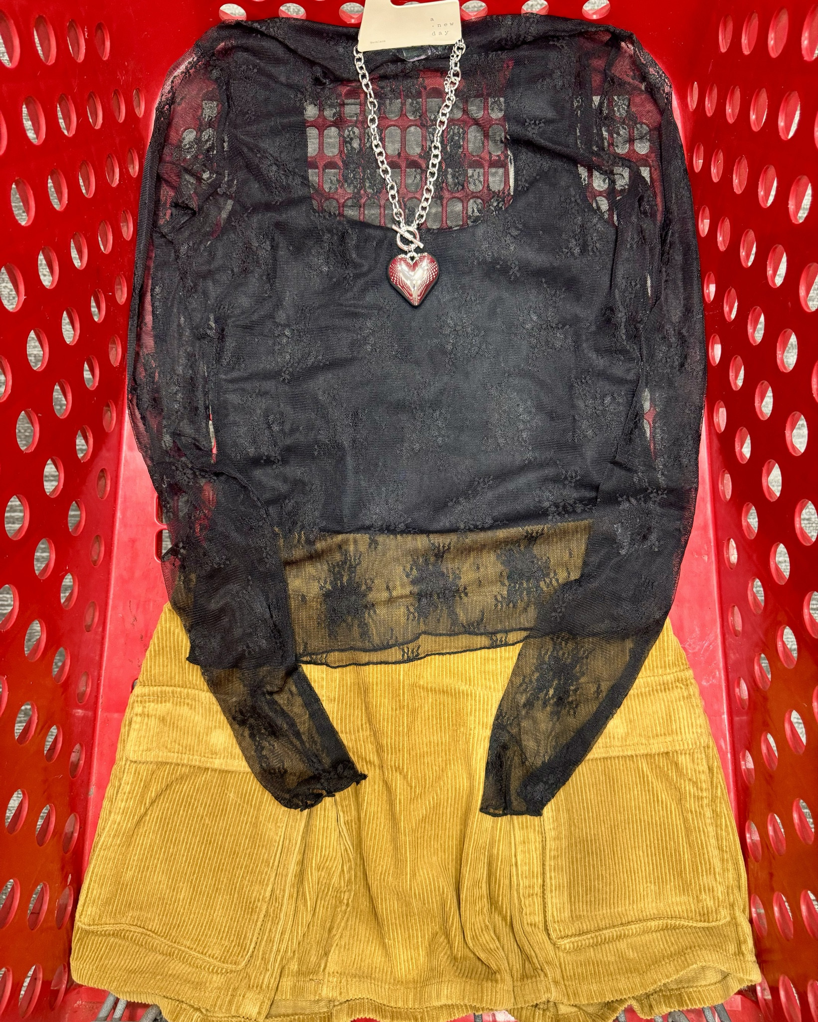 Stay on trend this fall with lace tops and corduroy skirts. Choose to wear a full coverage tank bodysuit under the lace top or a cropped tank for an edgier look, both styles are a win!

#LTKStyleTip #LTKFindsUnder50