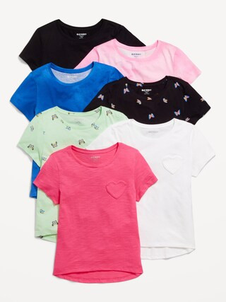 Softest Short-Sleeve T-Shirt Variety 5-Pack for Girls | Old Navy (US)