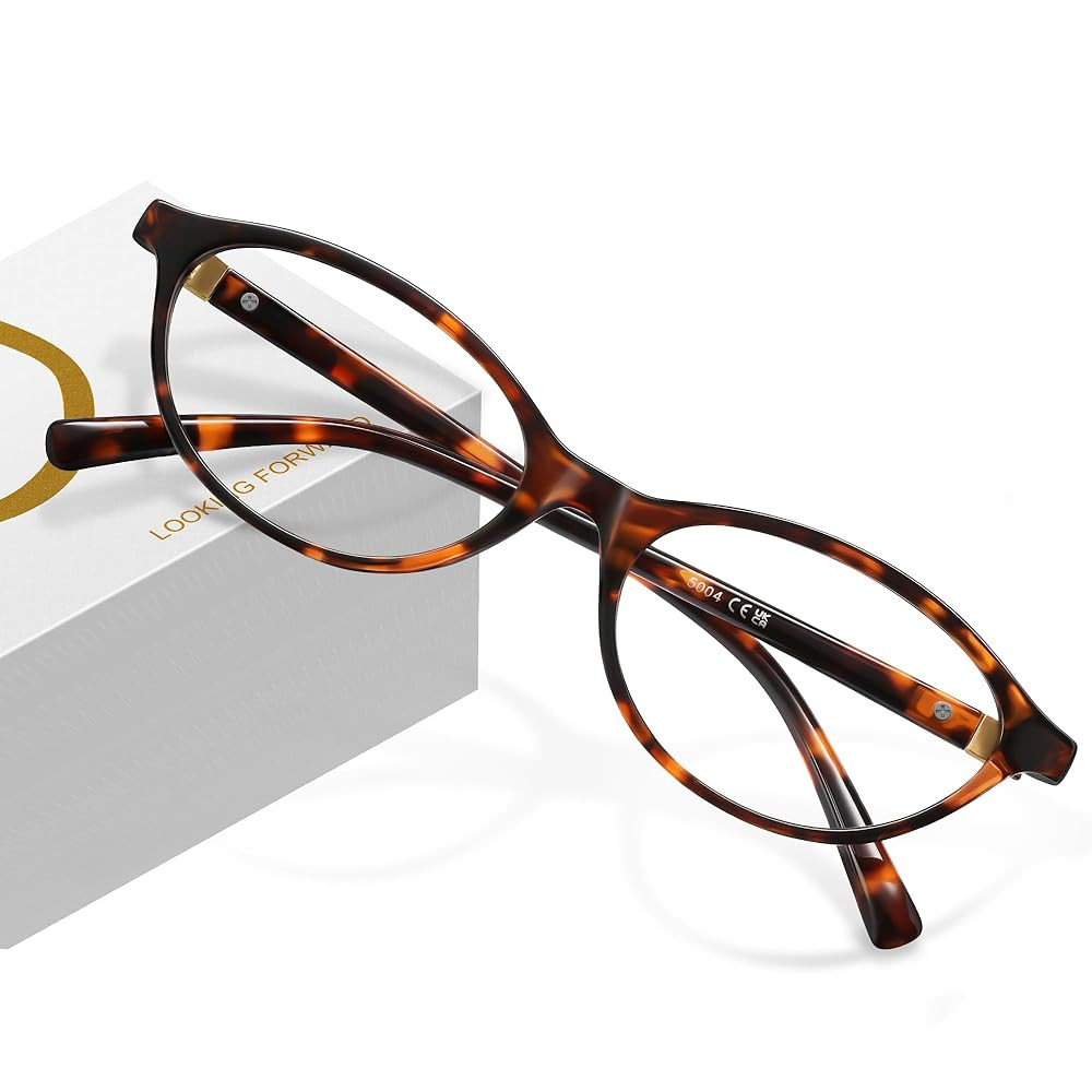 Blue Light Glasses for Woman - Fashion Oval Frame Blue Light Blocking Glasses for Gaming/Cumputer | Amazon (US)