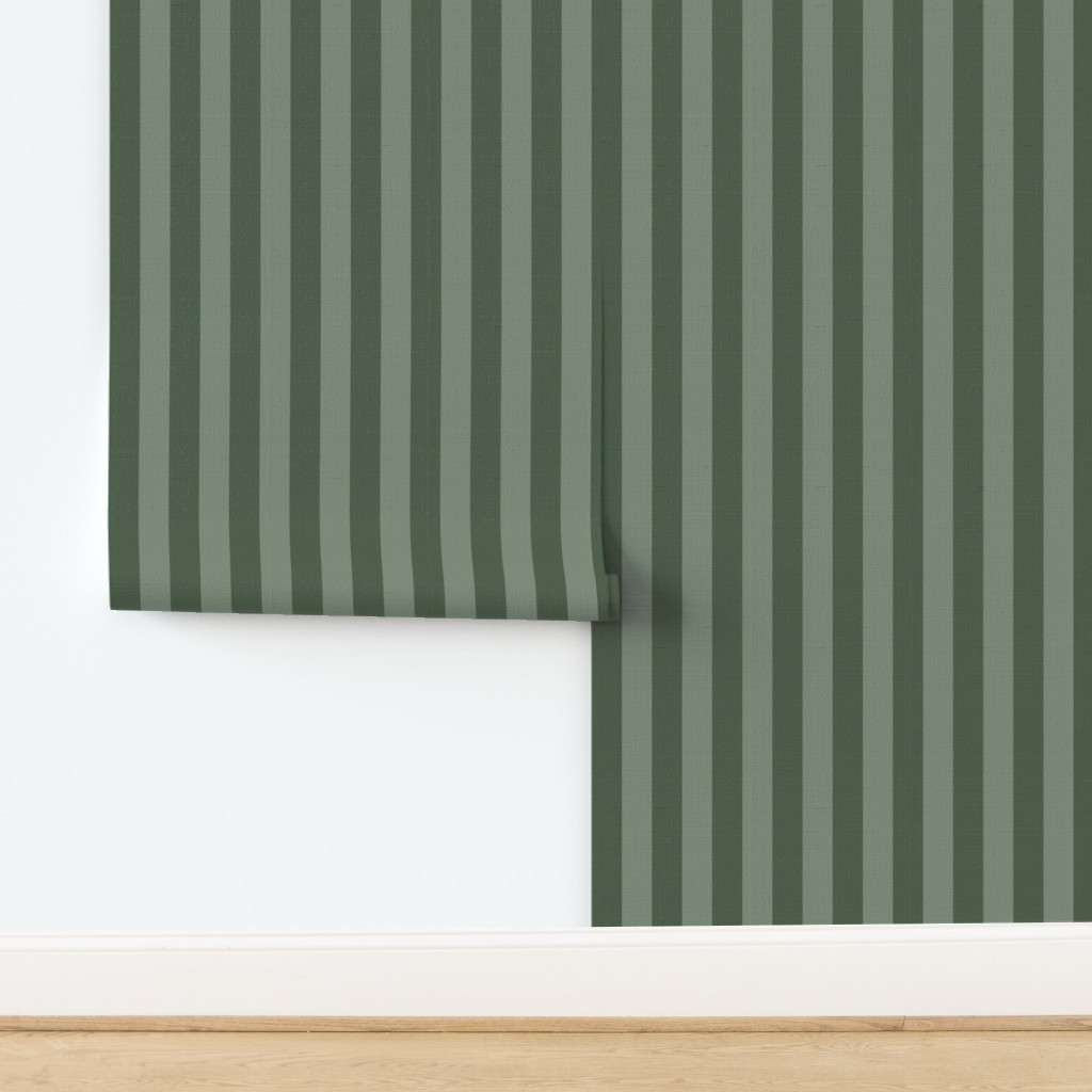 Wallpaper in Vintage Green Stripe | Spoonflower