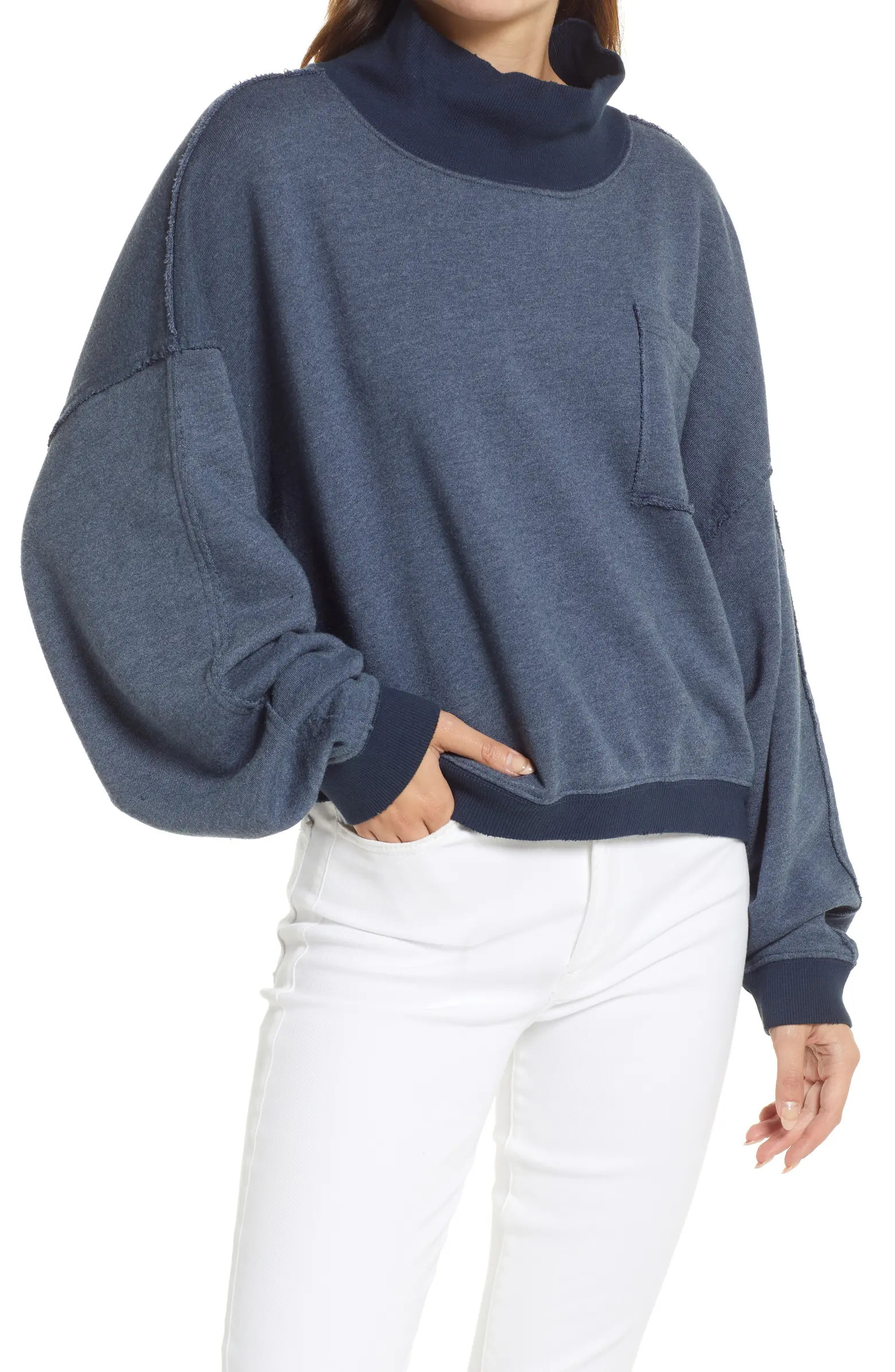 Rae Organic Cotton Blend Funnel Neck Pullover | Nordstrom