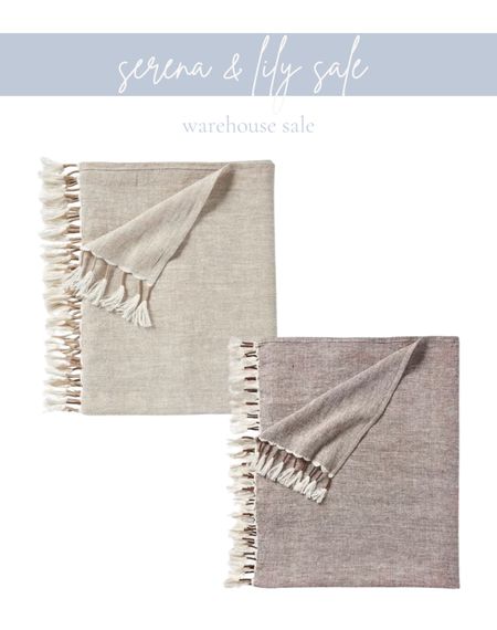 Serena and Lily warehouse sale, linen throws, neutral colors, tassels, chambray,  white wash, luxe

#LTKFind #LTKhome #LTKSale