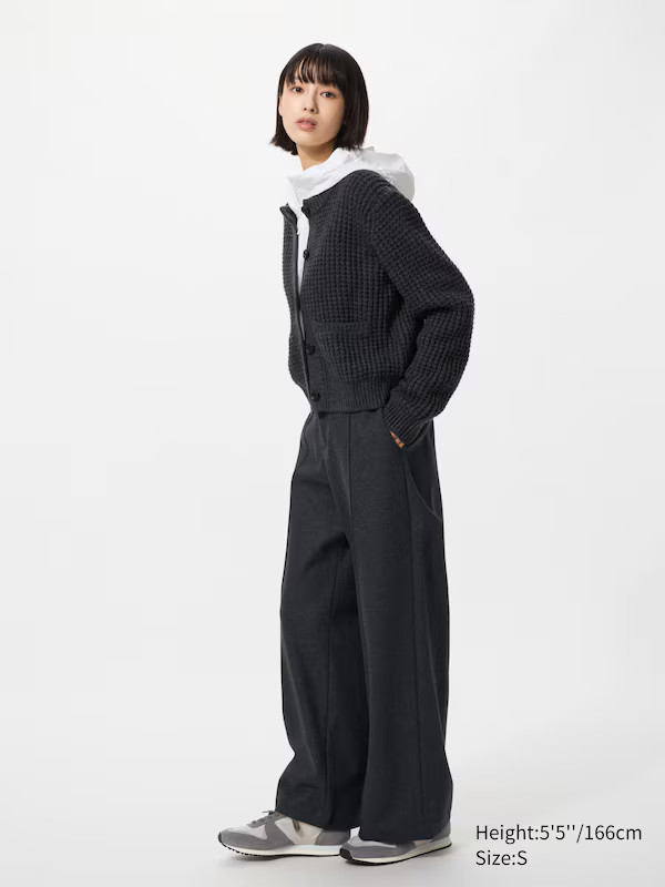 Brushed Jersey Wide Trousers | UNIQLO (UK)